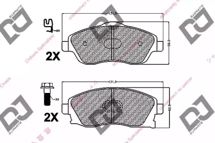 Комплект тормозных колодок DJ PARTS BP1291